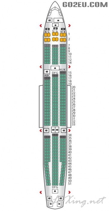a330客机座位图,B-737-300 亚航x330客机座位问题